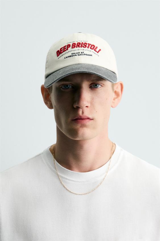 EMBROIDERED TEXT CAP from Zara - $29.90