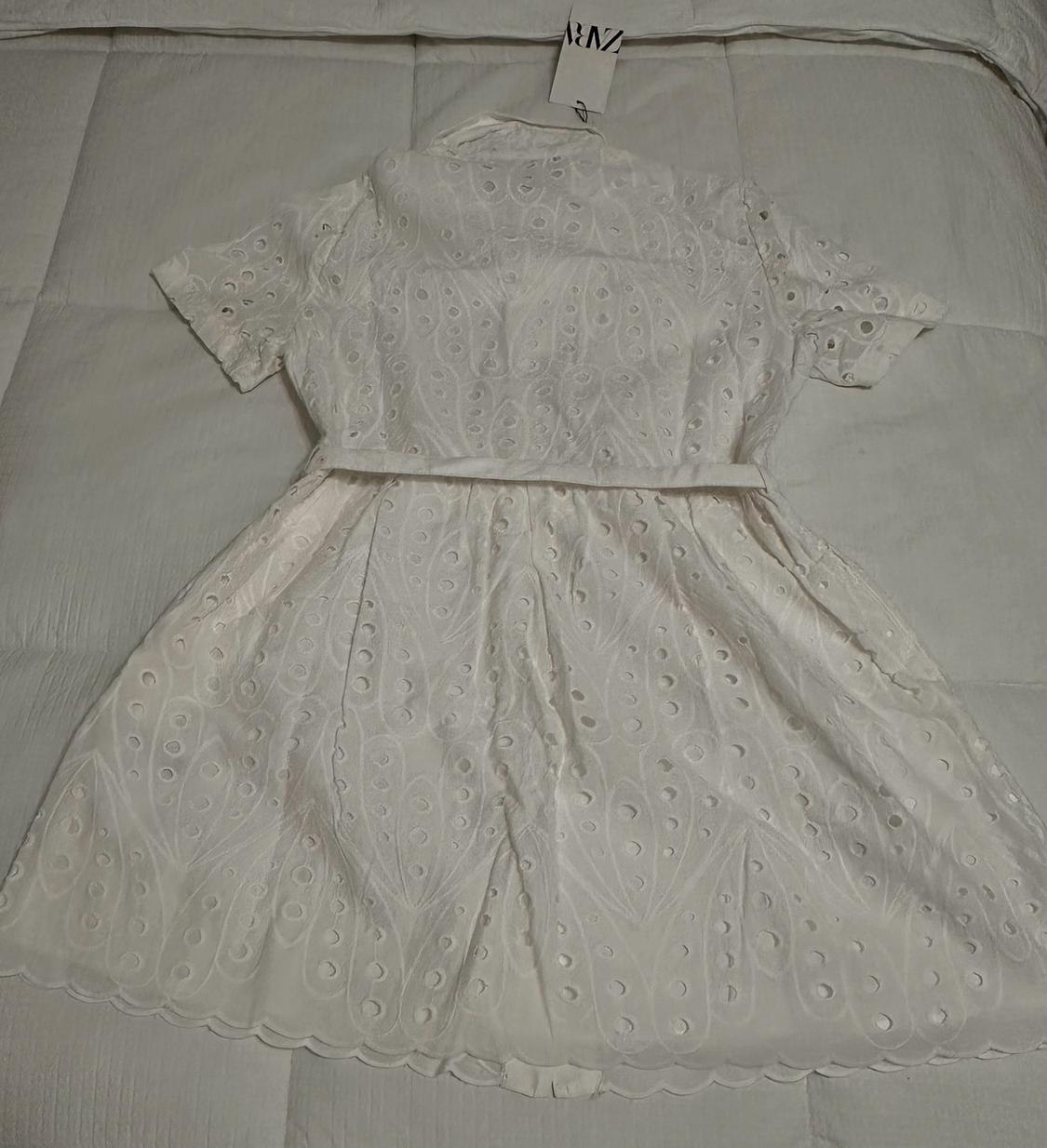 EMBROIDERED EYELET MINI DRESS ZW COLLECTION - Image 2