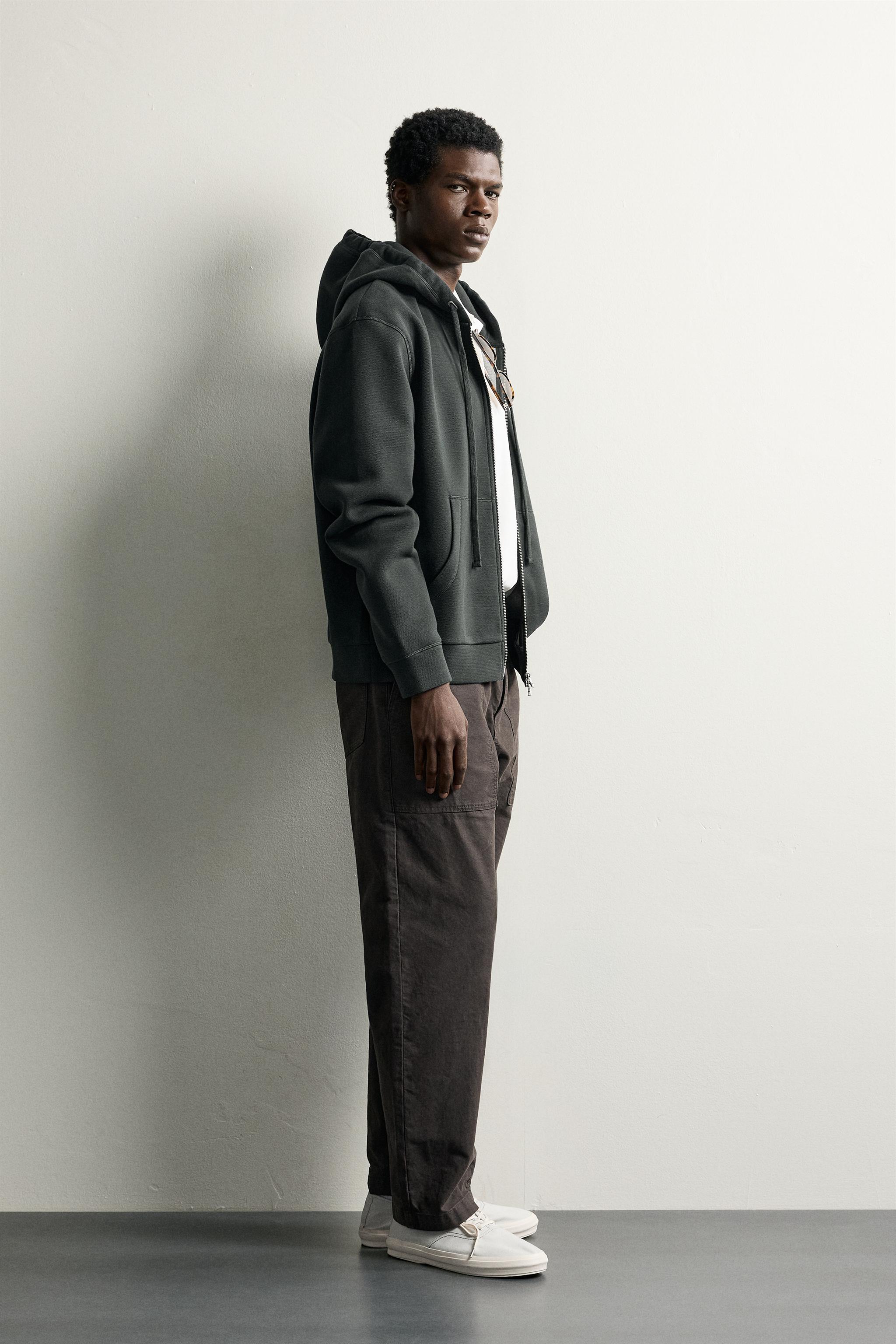 CONTRAST PIQUÉ HOODIE