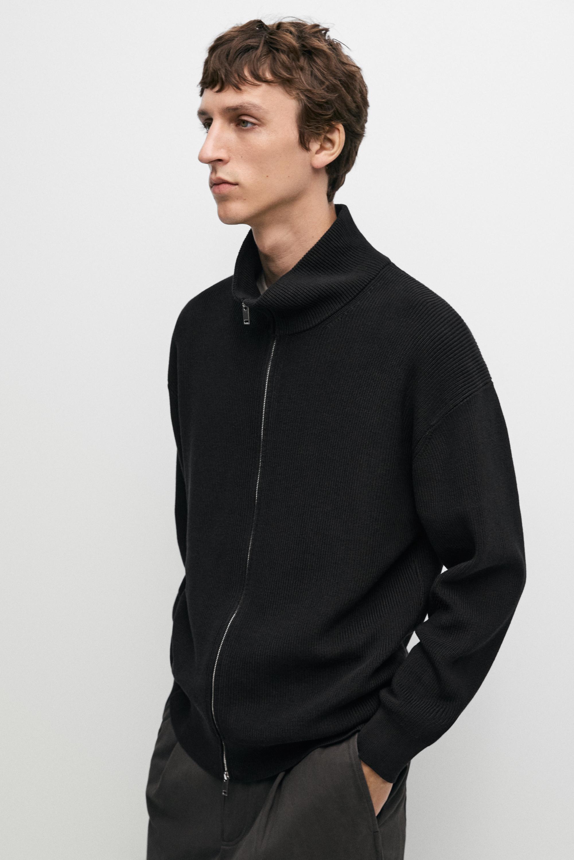 100% cotton ribbed knit cardigan