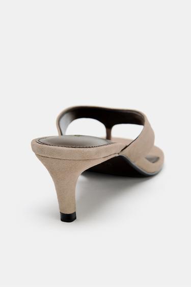 SUEDE HEELED SANDALS - Beige by Zara - Image 3