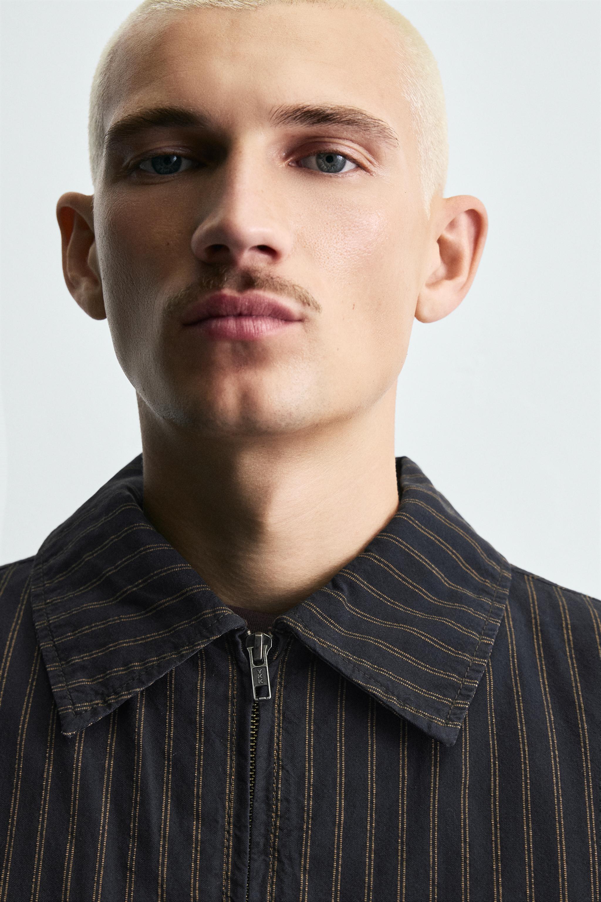 STRIPED CROPPED FIT JACKET