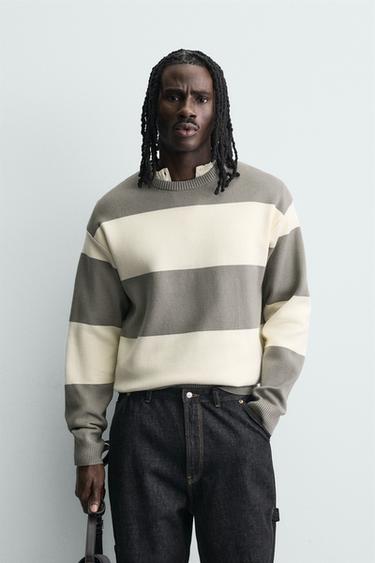 Zara 柔軟紋理針織衫 - 條紋
