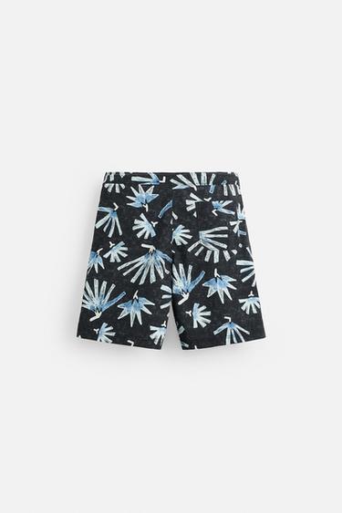 MAILLOT DE BAIN LONG À IMPRIMÉ FLORAL - Bleu marine de Zara - Image 1