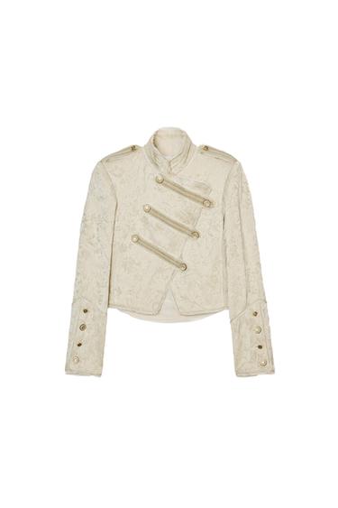 ZW COLLECTION LIMITED EDITION JACQUARD CROPPED JACKET - Beige by Zara
