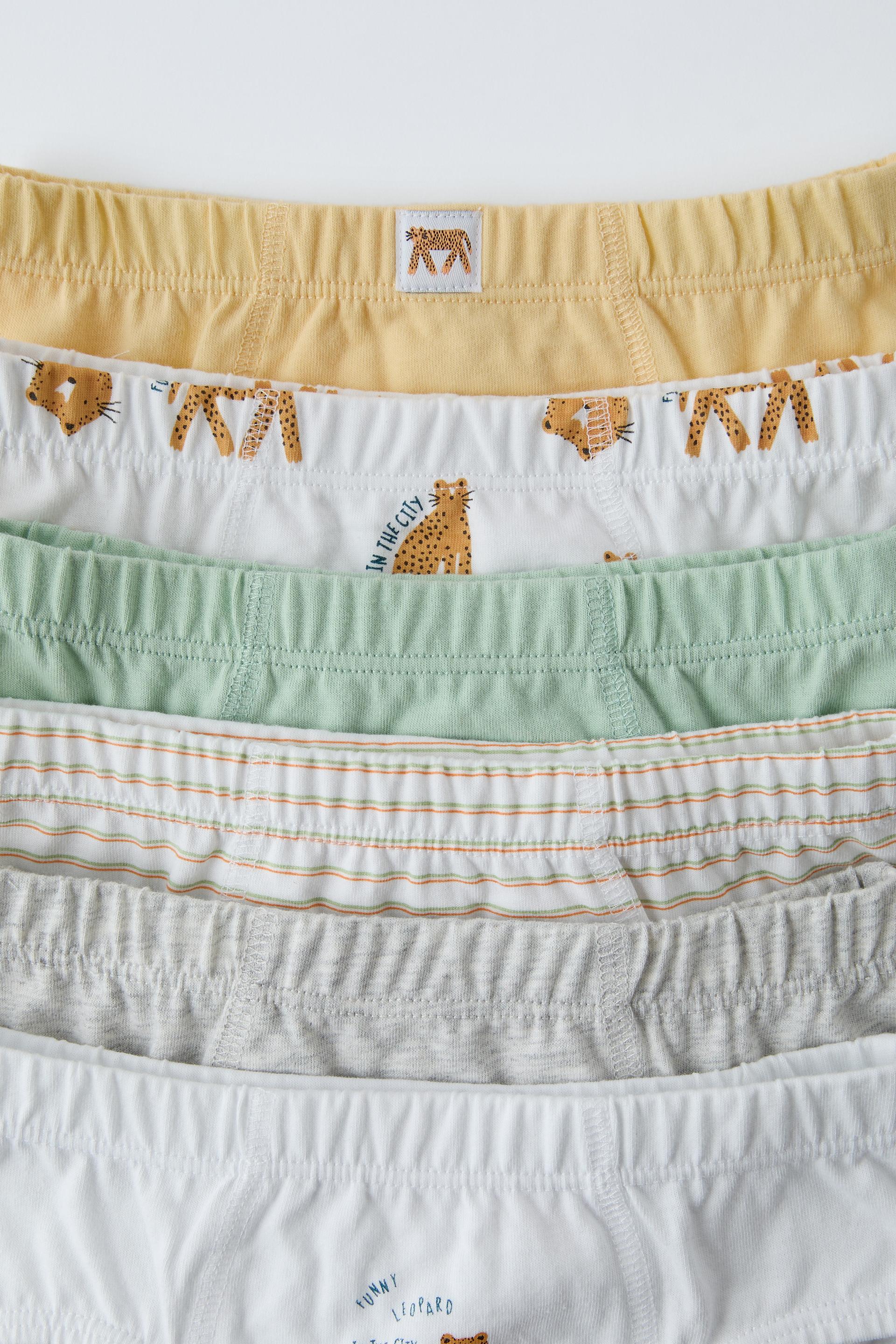 6-14 YEARS/ PACK OF FIVE CHECKED AND STRIPED BOXERS - camel