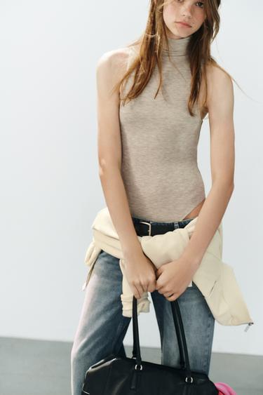 Zara SOFT BODYSUIT - Beige marl