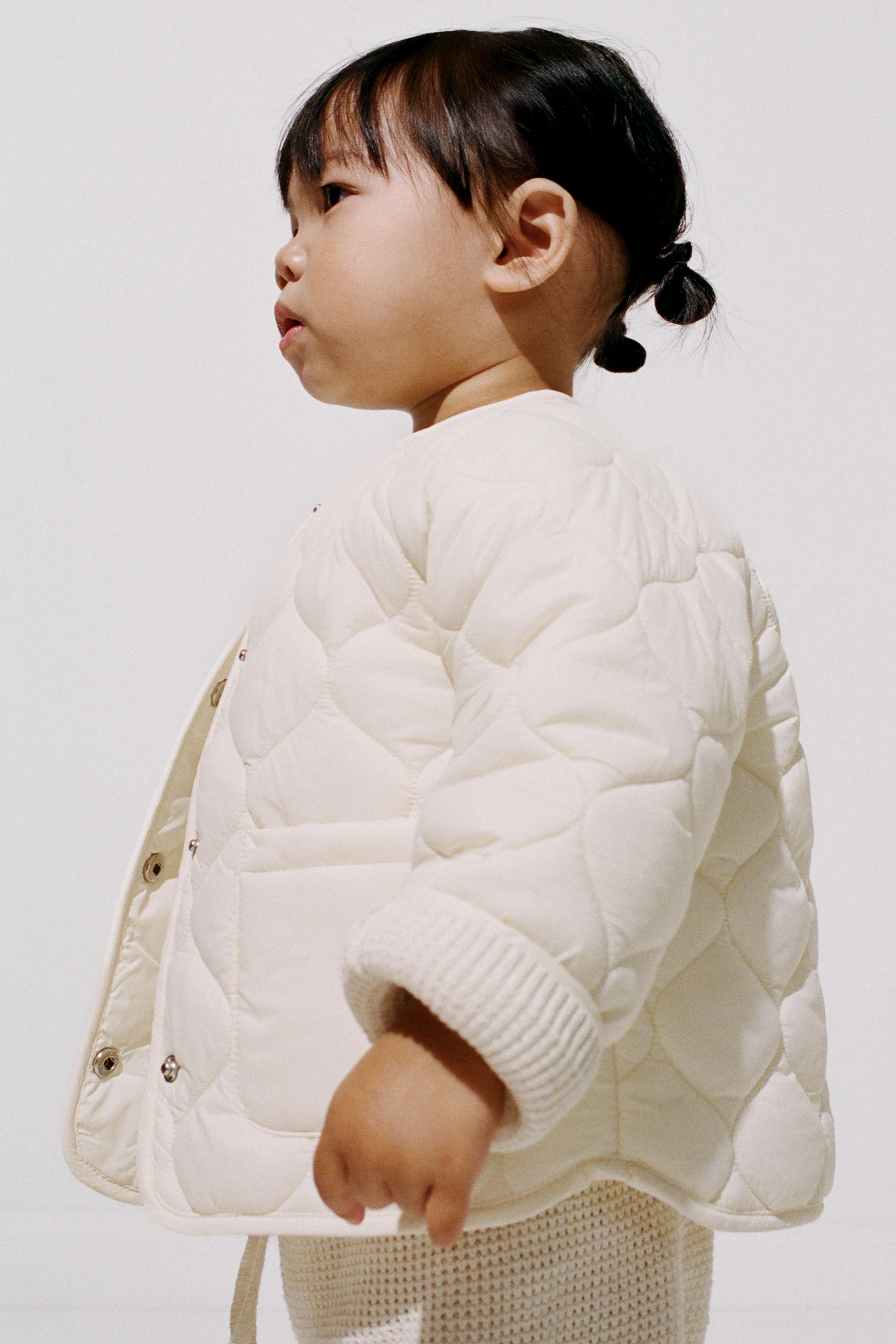 WATER REPELLENT PUFFER JACKET — Ecru
