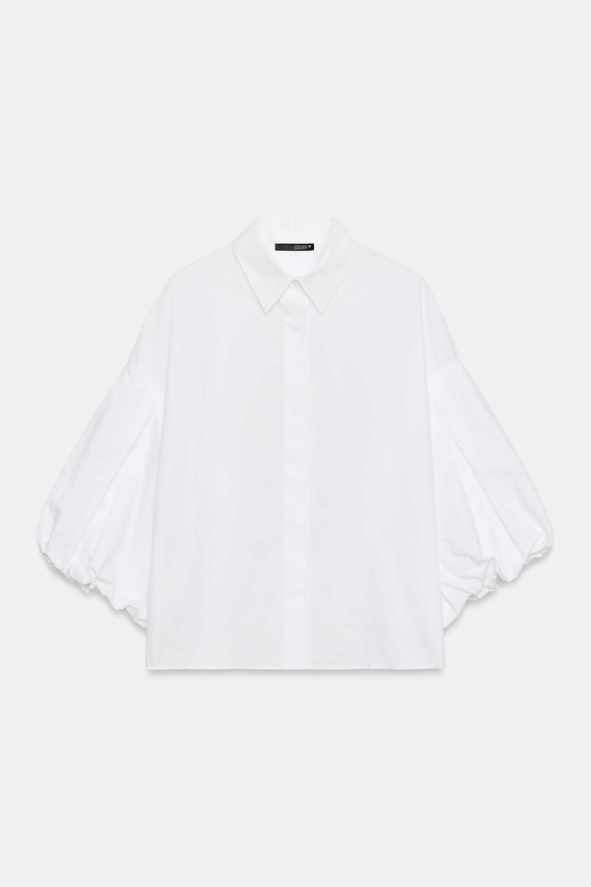 PUFF SLEEVE SHIRT - White | ZARA South Africa