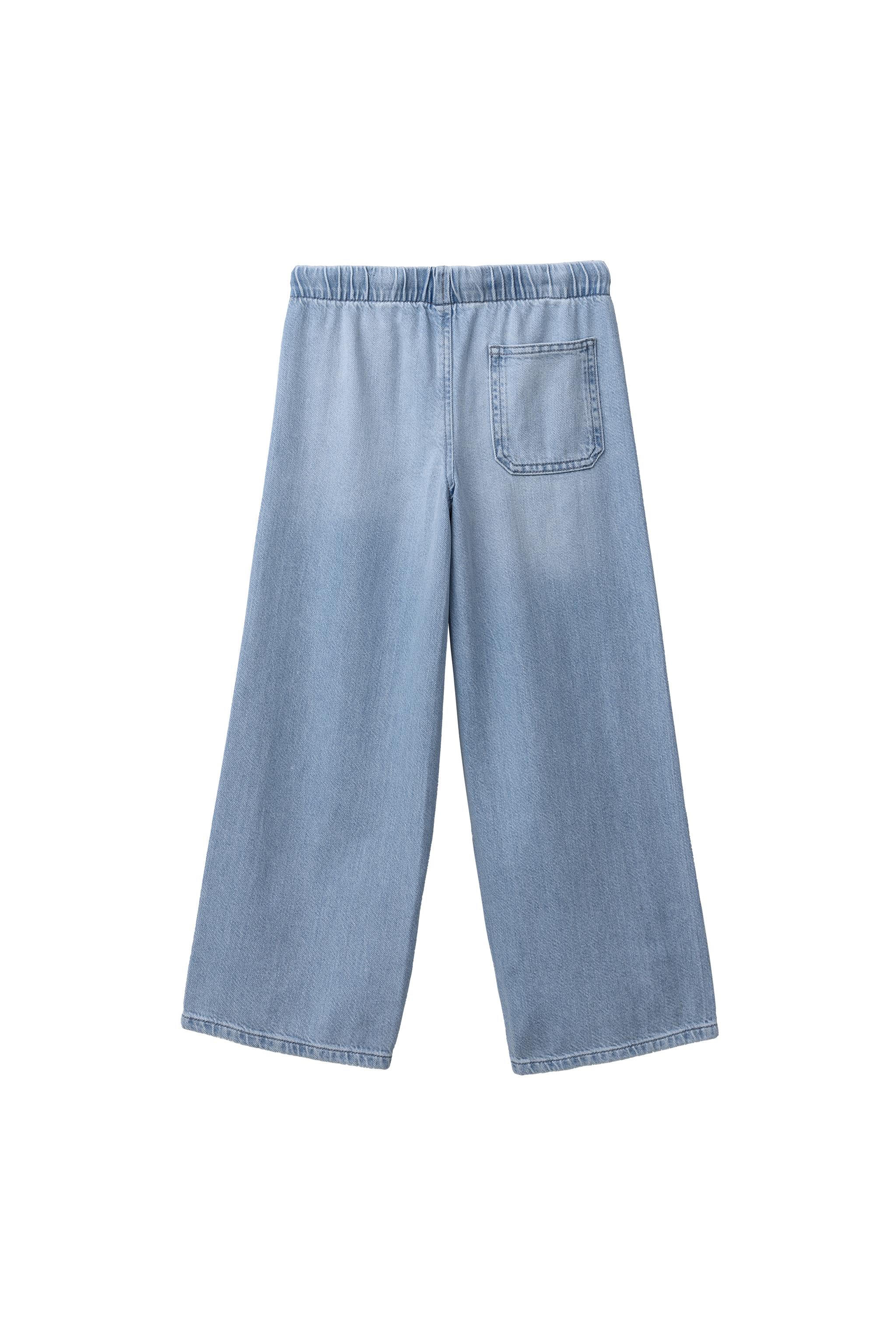 WIDE LEG JEANS WITH DRAWSTRINGS — Light blue (alternate view)