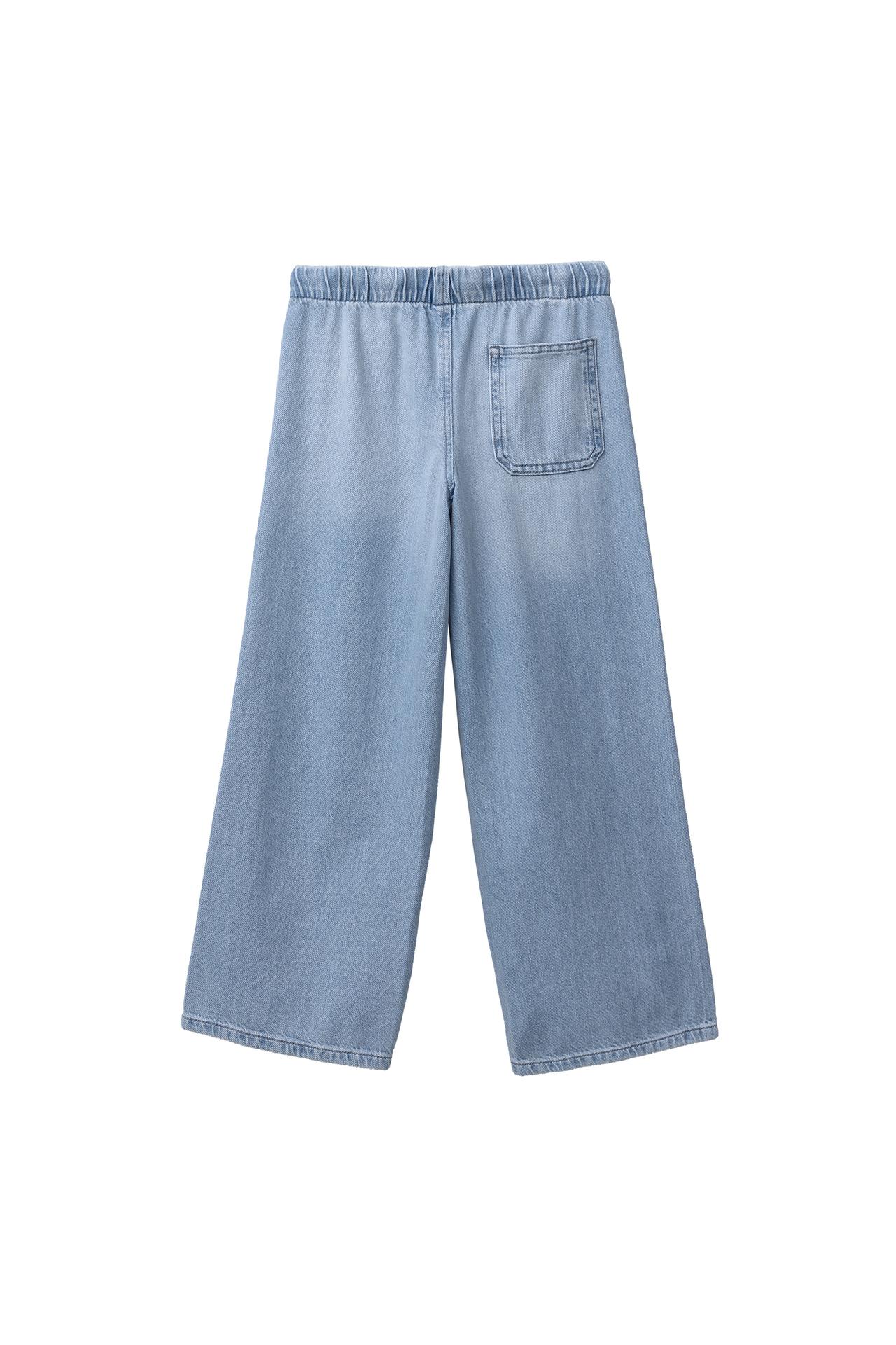 WIDE LEG JEANS WITH DRAWSTRINGS — Light blue