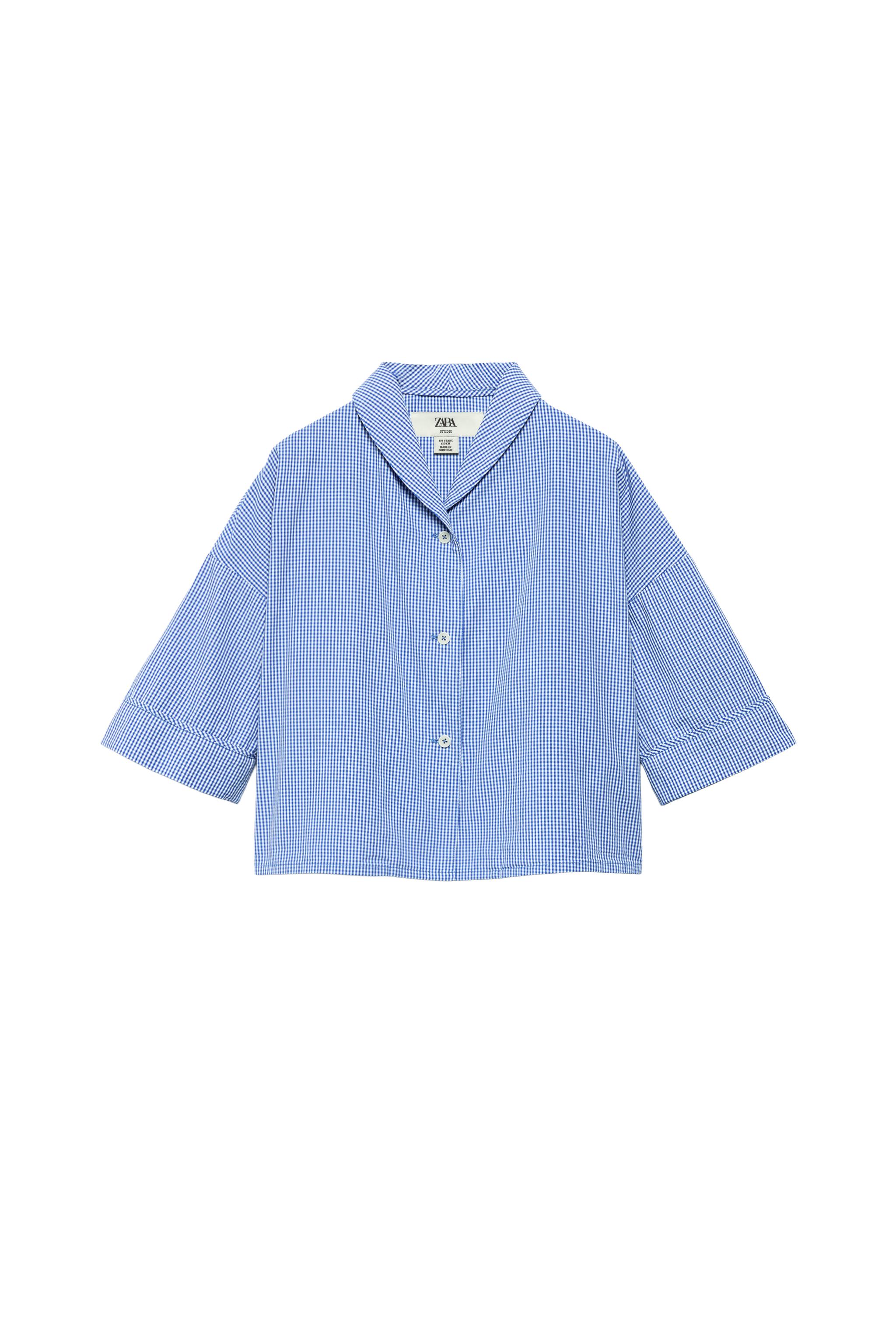 6-14 ANOS/ CAMISA XADREZ VICHY LIMITED EDITION - Azul | ZARA Brasil
