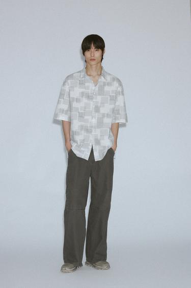 Zara RELAXED FIT 休閒版褪色長褲 - 灰色