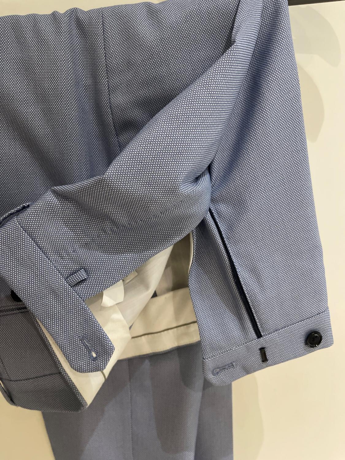 BIRD’S-EYE TEXTURED SUIT TROUSERS - Image 3