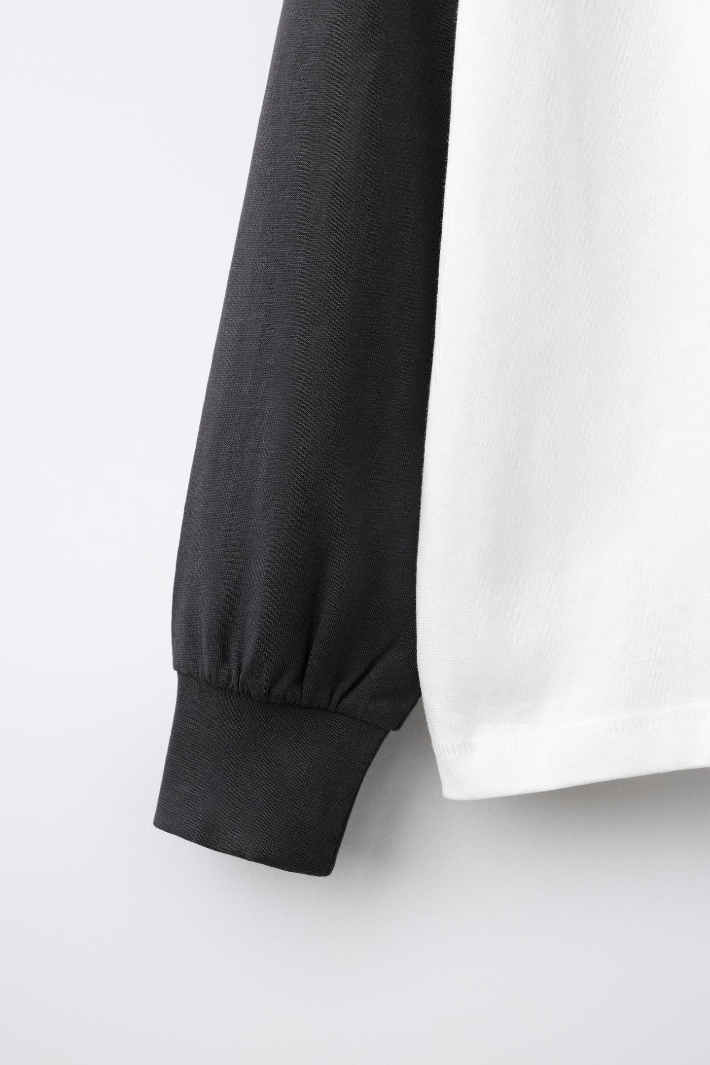 Детская футболка Zara Embroidered Logo Raglan, цвет: Белый — фото 4