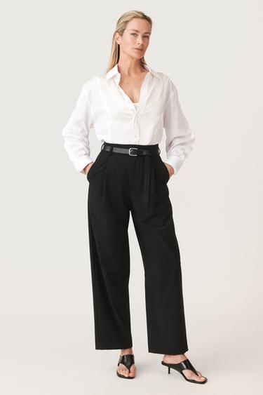 Zara EXTRA LONG LEATHER BELT 50TH ANNIVERSARY - Black