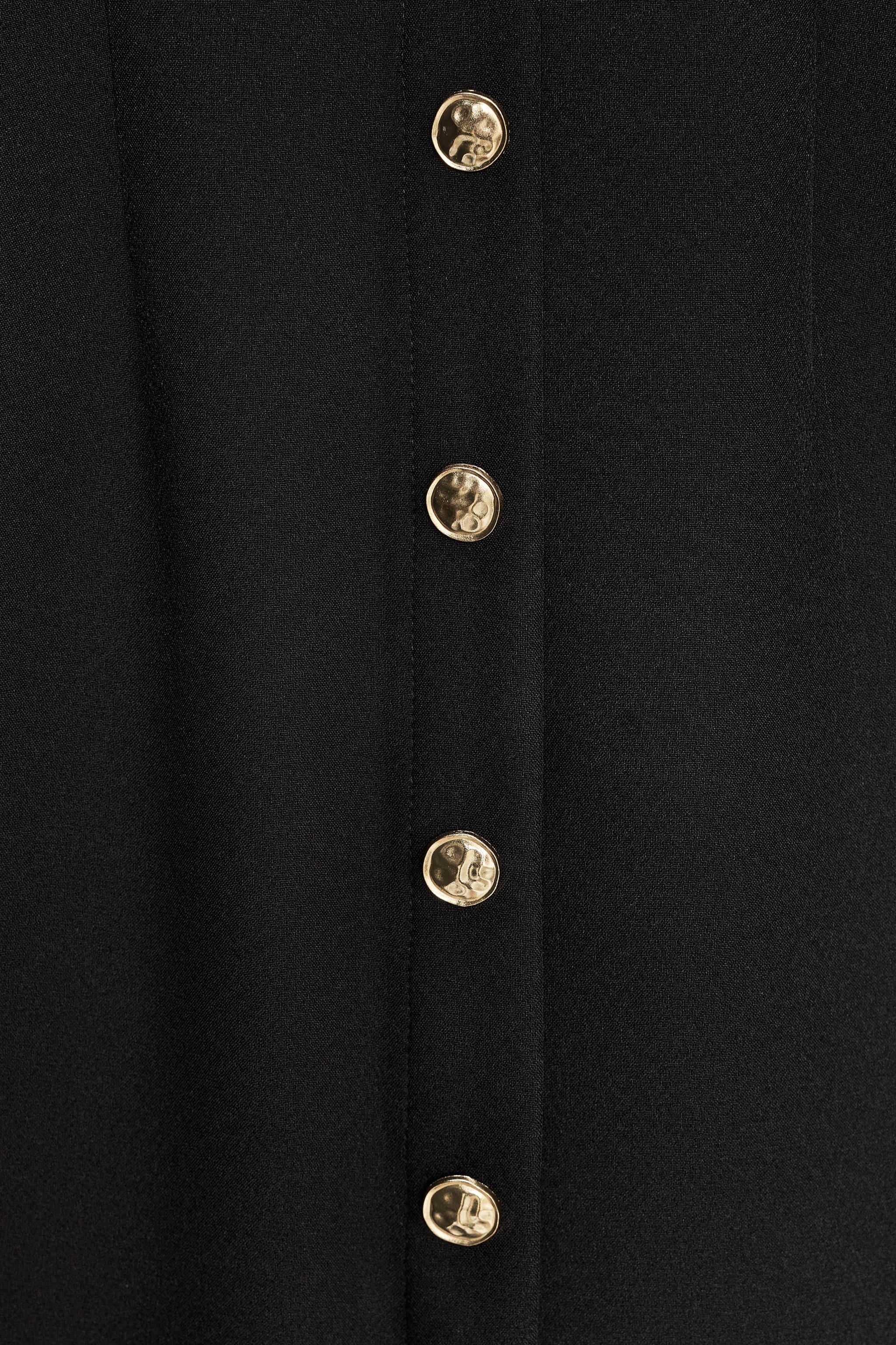 ROBE MIDI EN CRÊPE À BOUTON DORÉ