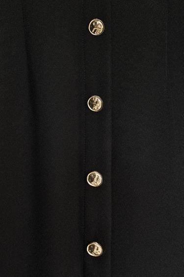 GOLD BUTTON CREPE MIDI DRESS - Black by Zara