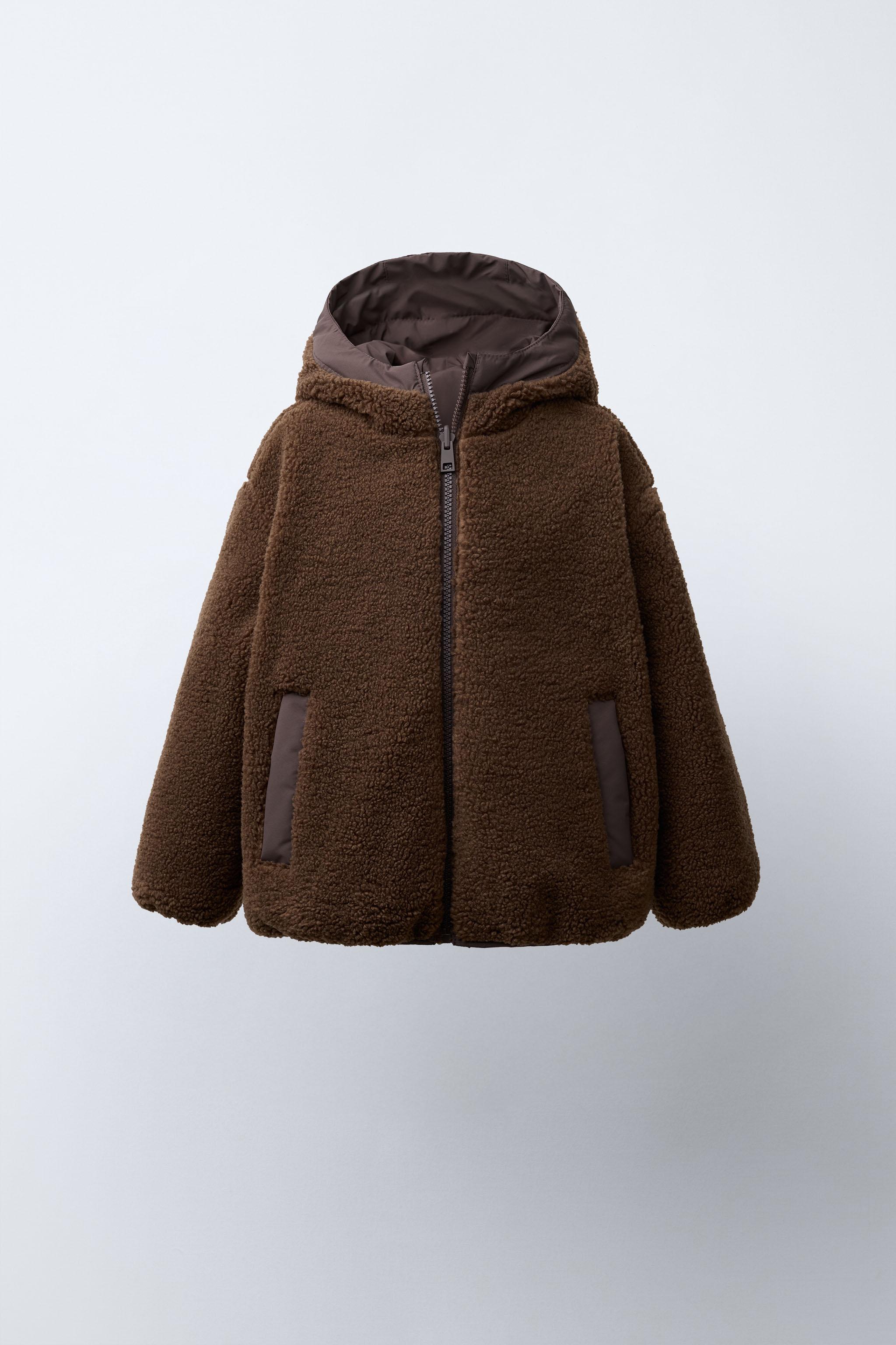 リバーシブル 撥水加工ロゴ入りジャケット - ブラウン | ZARA