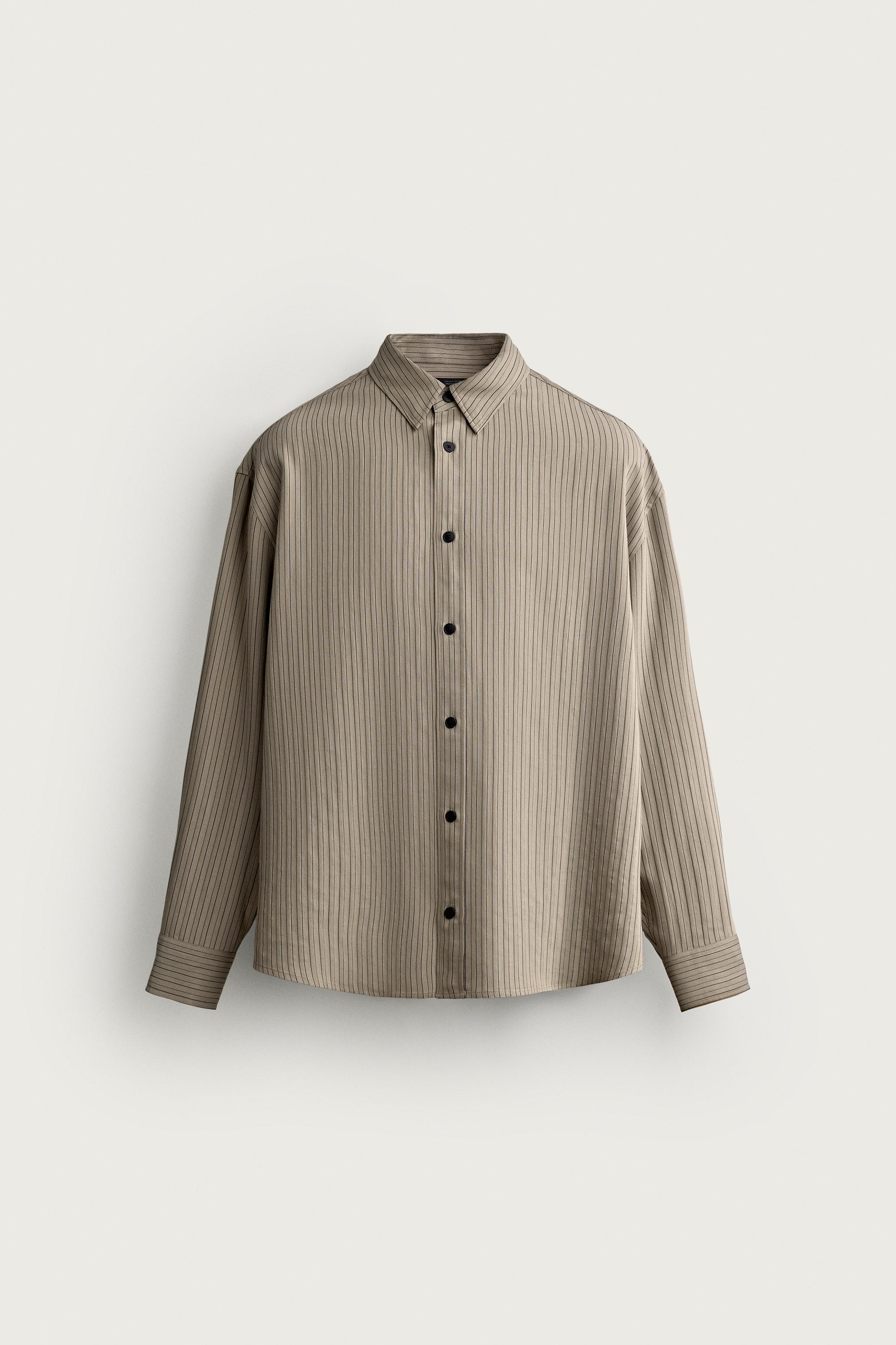 CHEMISE FLUIDE EN JACQUARD À RAYURES