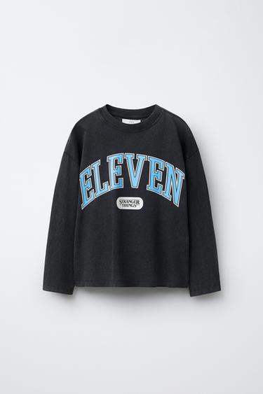 FADED-EFFECT ELEVEN STRANGER THINGS © NETFLIX T-SHIRT - Anthracite grey by Zara