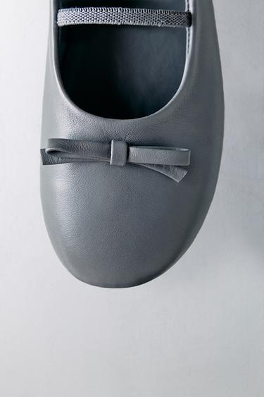 BALLERINES EN CUIR ÉDITION LIMITÉE - Gris de Zara - Image 8