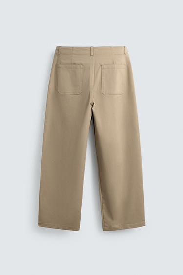 PLEATED WIDE-LEG TROUSERS - Beige by Zara - Image 7
