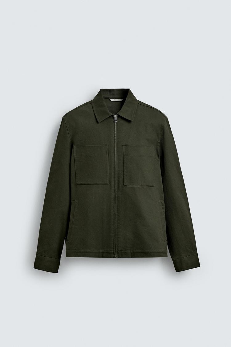 ZARA REGULAR FIT OVERSHIRT WITH POCKETS