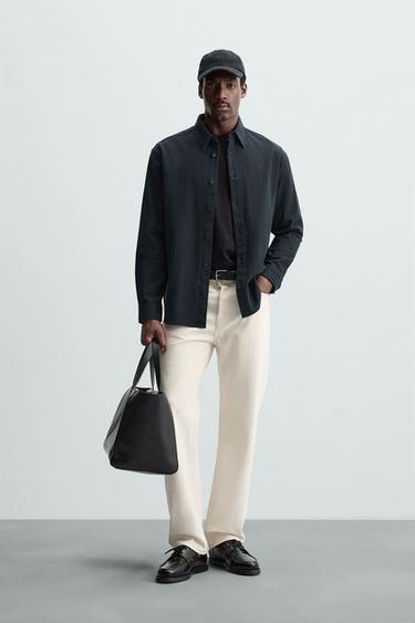 TEXTURED JACQUARD SHIRT - Navy blue by Zara - Image 0