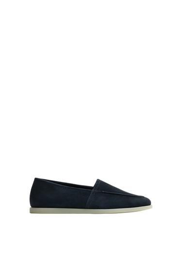 CASUAL LEATHER LOAFERS - Blue by Zara