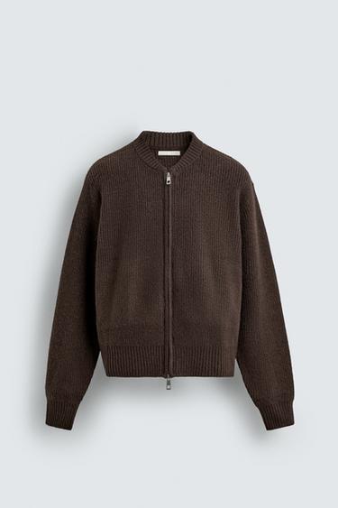 CHAQUETA BOMBER PUNTO - Marrón de Zara