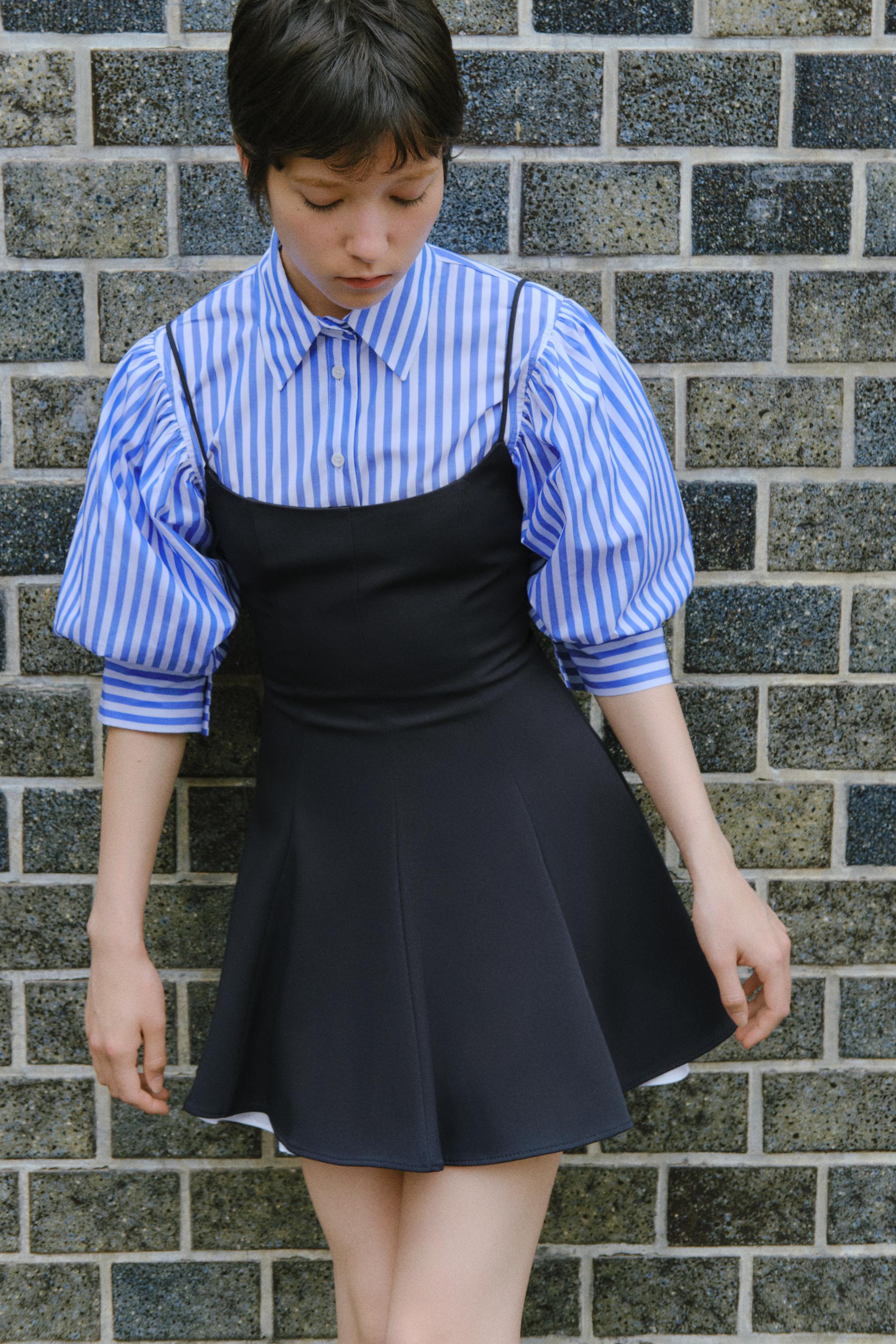 スカーフ付きショート丈ワンピース - ダークベージュ | ZARA