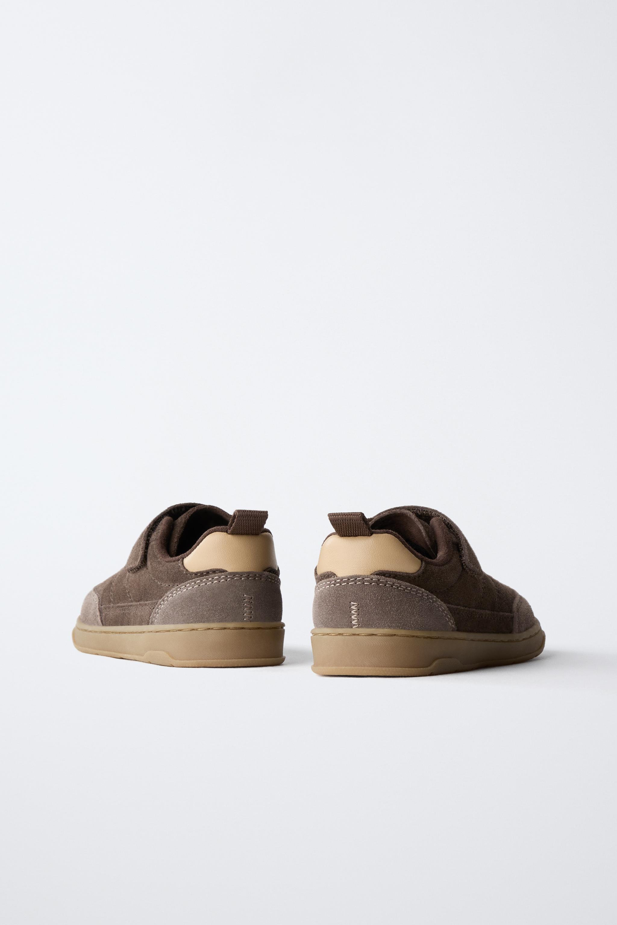 Детские кроссовки Zara BAREFOOT LEATHER SNEAKERS — фото 7