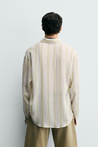 CHEMISE FLUIDE À RAYURES - Écru de Zara - Image 2