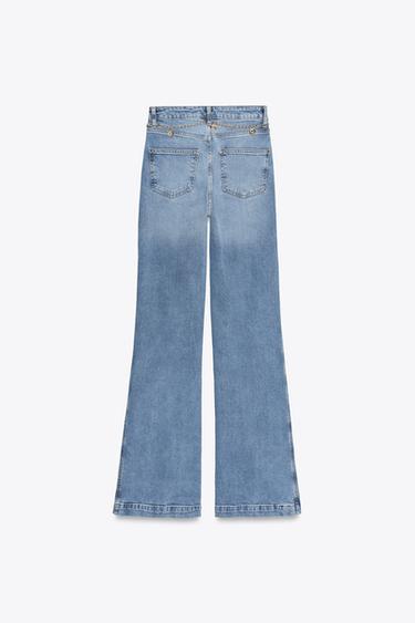 Z1975 HIGH-WAIST BOOTCUT JEANS WITH CHAIN BELT - Blue by Zara - Image 7