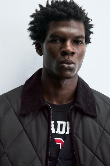 コントラストカラー パフジャケットブラックZaraのコントラストカラー パフジャケット - ブラック