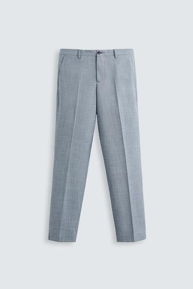 PANTALÓN TRAJE ESTRUCTURA - Azulado de Zara