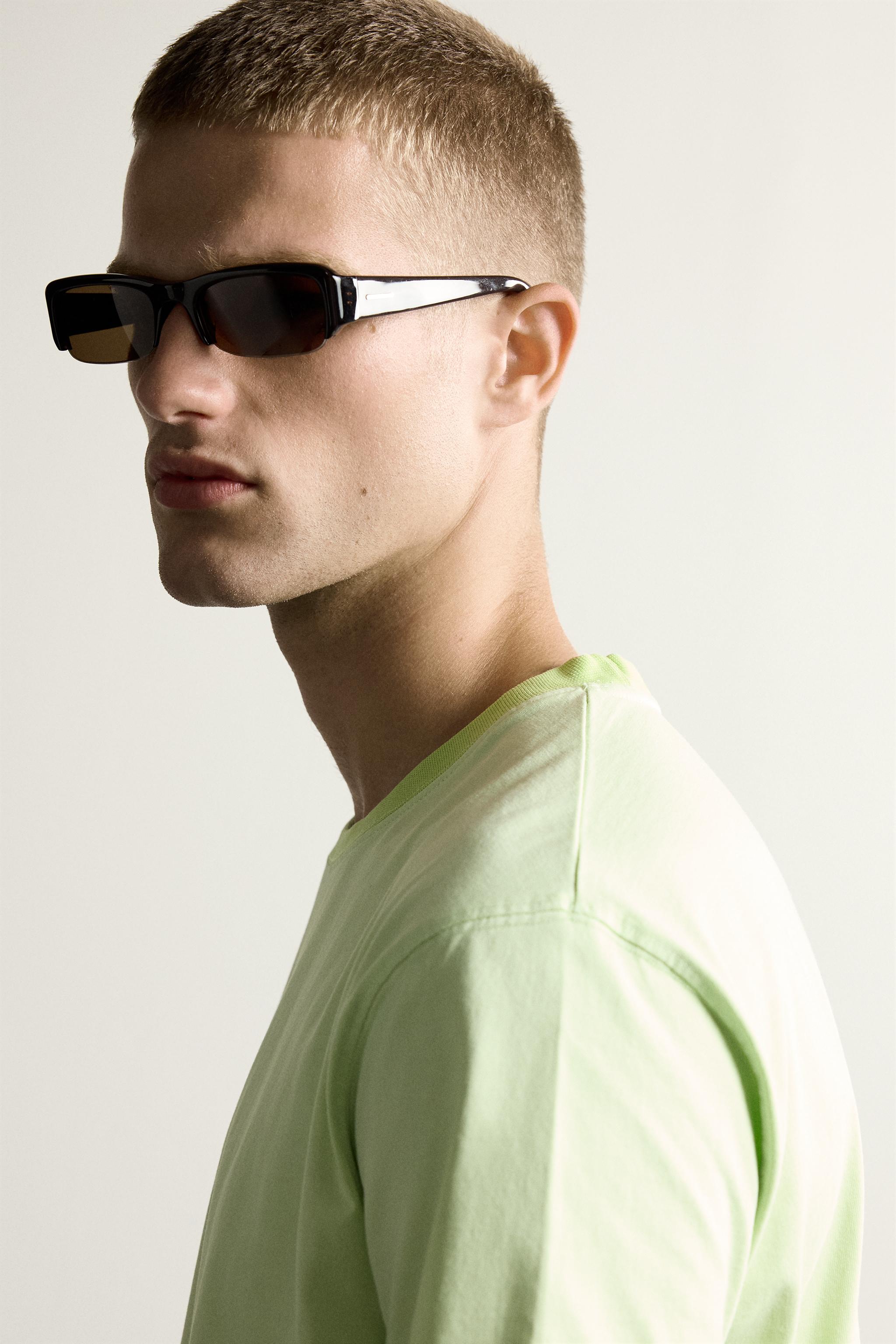 Zara KONTRAST YAKALI RELAXED FIT T-SHIRT görsel 5
