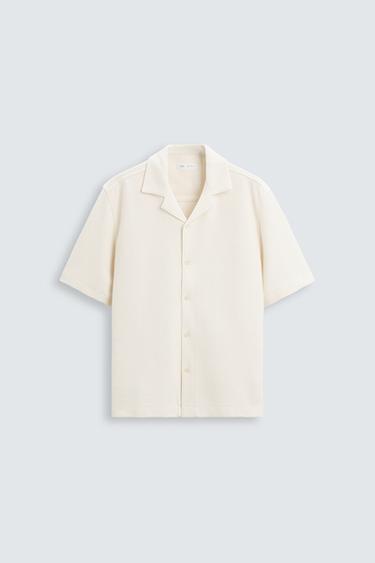Zara TEXTURED SHIRT - Ecru