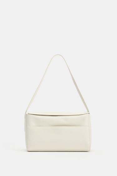 BOLSO DE HOMBRO PIEL - blanco de Zara