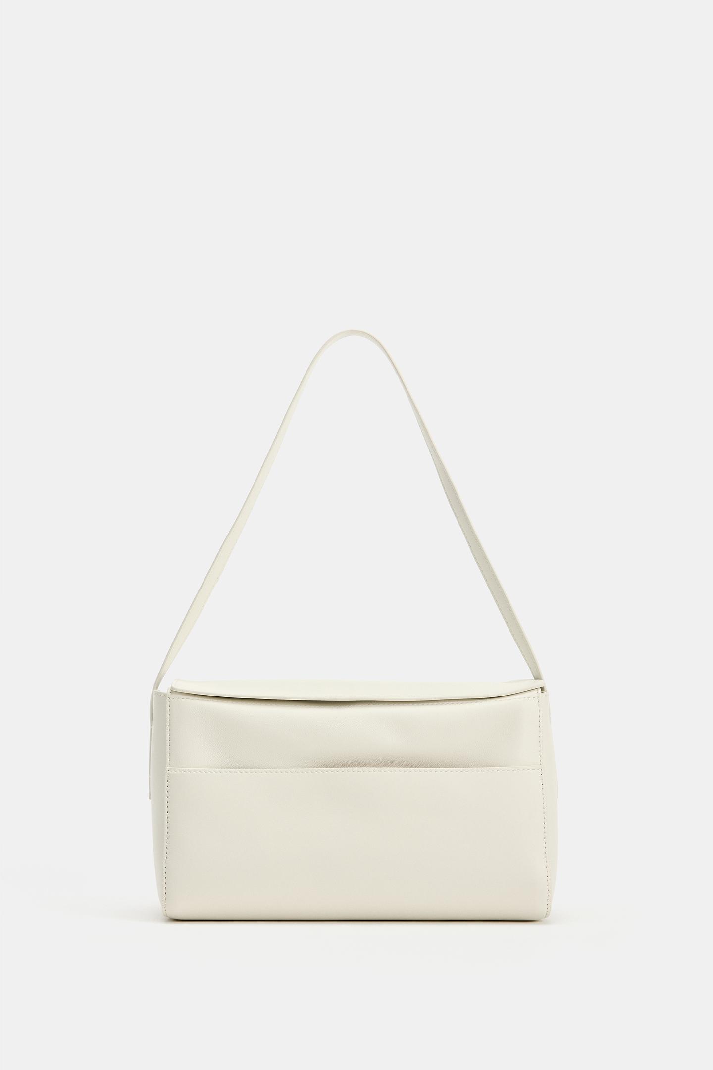 Сумка Zara Leather Shoulder, цвет: Белый — фото 2