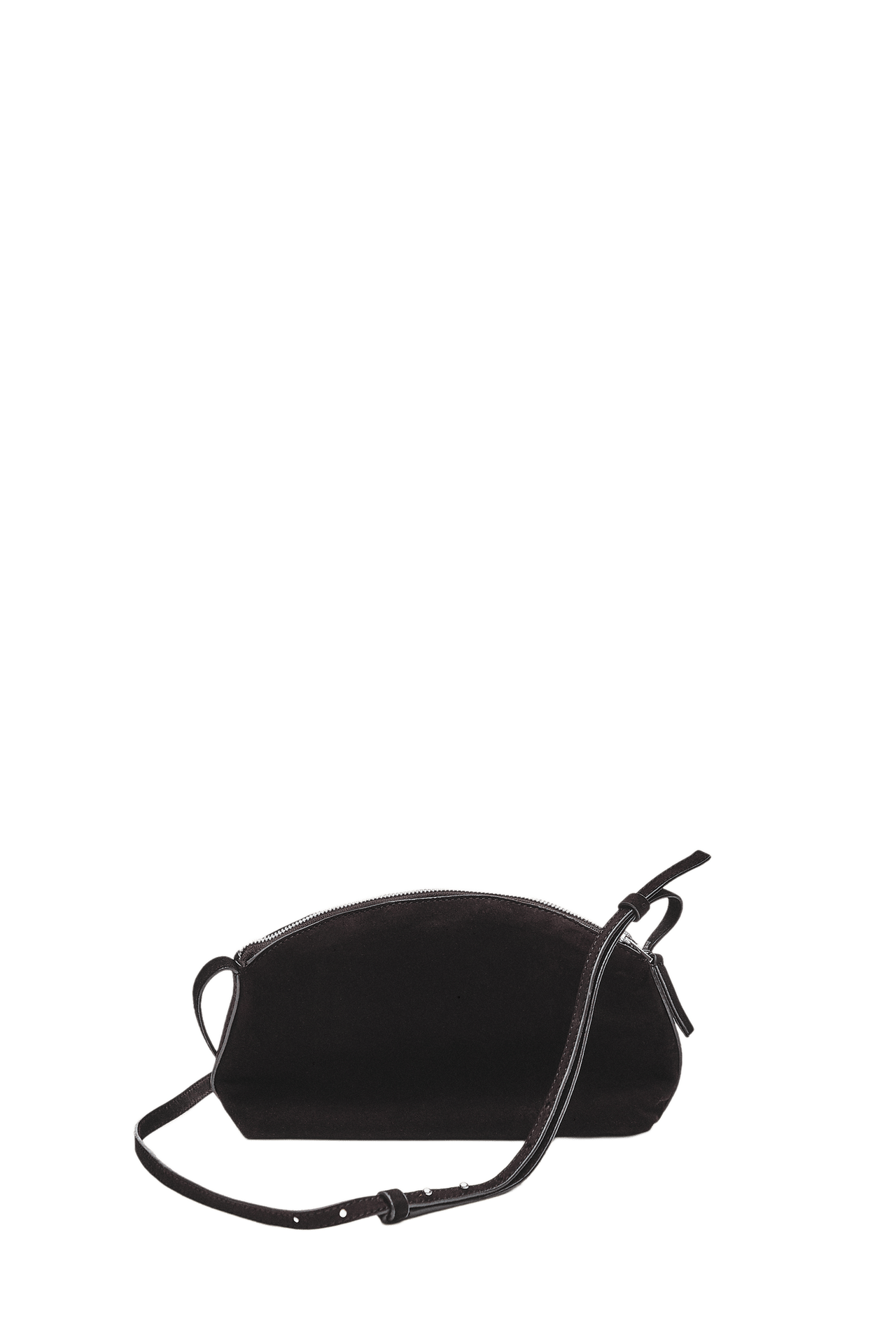 Split suede leather crossbody bag — Chocolate