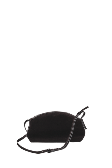 Split suede leather crossbody bag — Chocolate 1