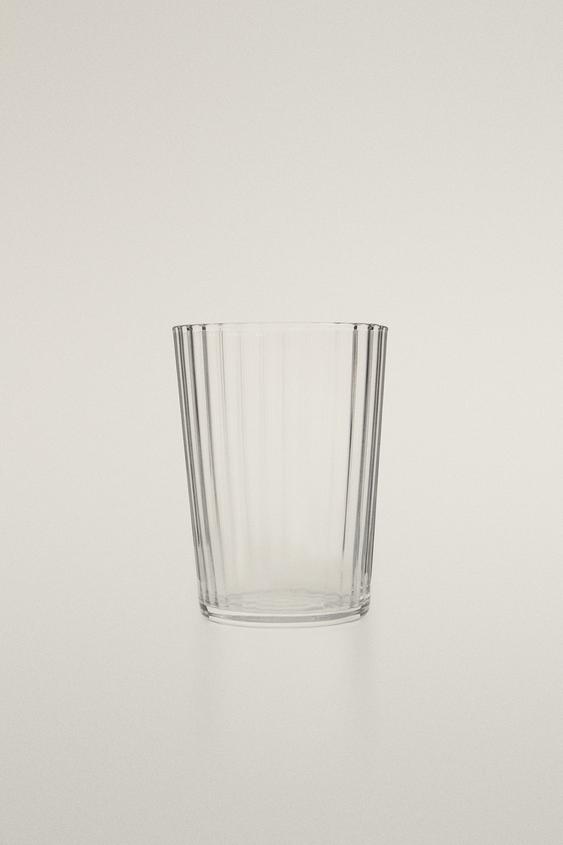 COPO DE VIDRO PARA SUCO COM LINHAS - Transparente da Zara - Imagem 0