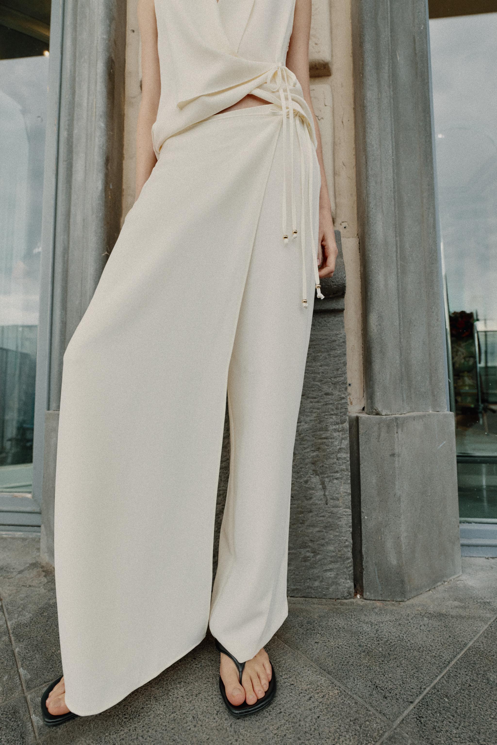 Женские брюки Zara CROSSOVER WRAP PANTS — фото 2
