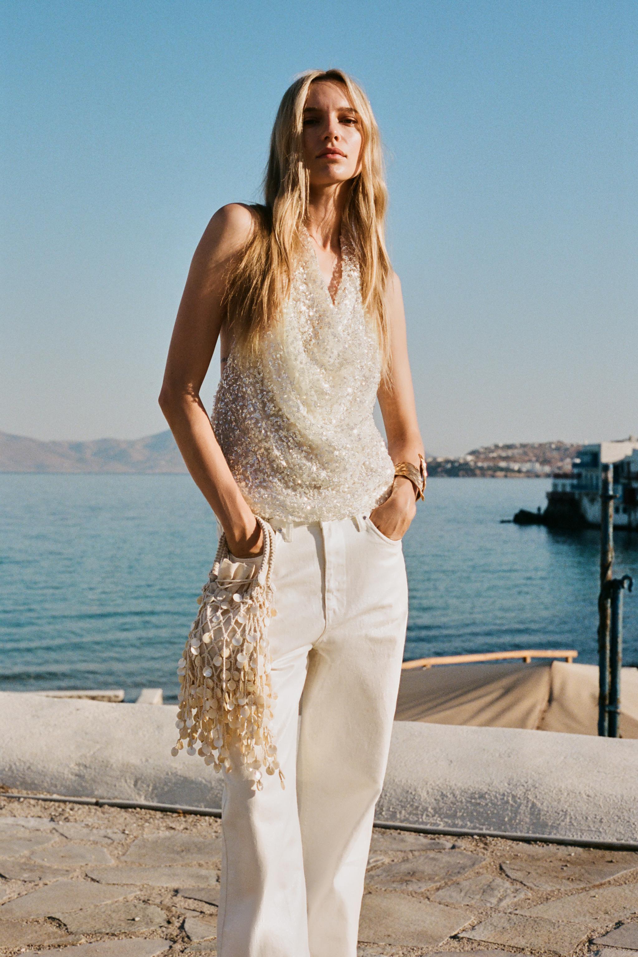 Blusas De Camisa Lentejuelas Zara Lentejuelas Blusas Tirantes Zara