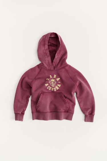 Zara 6-14 YEARS/ 50TH ANNIVERSARY VARSITY HOODIE SWEATSHIRT - Dark burgundy