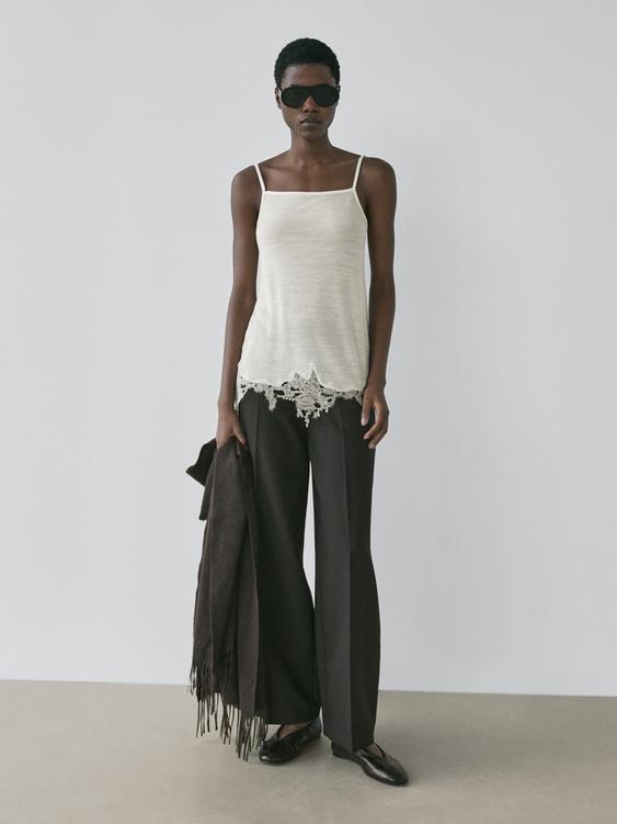 Camisole top with lace detail