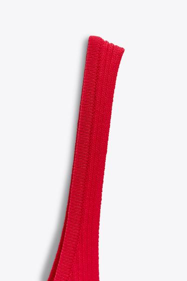 FITTED KNIT DRESS - Red by Zara - Image 4