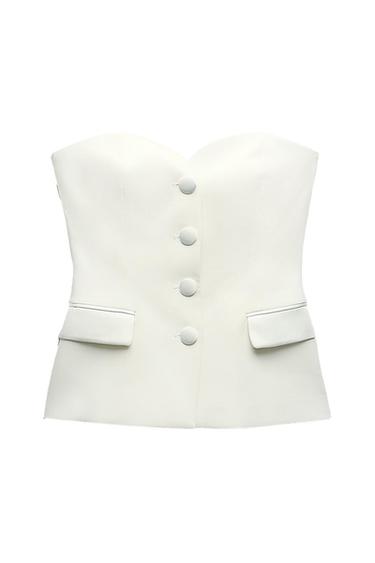 CONTRAST SATIN BUSTIER